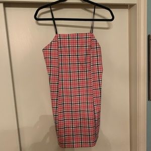 pink plaid urban outfitters dress